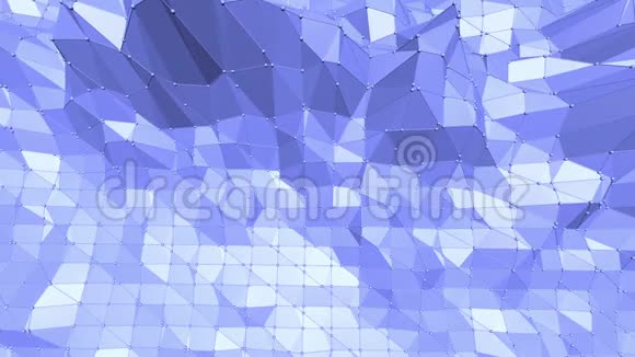 蓝色低聚摇摆表面作为优雅的环境蓝色多边形的几何摇摆环境或脉动视频的预览图
