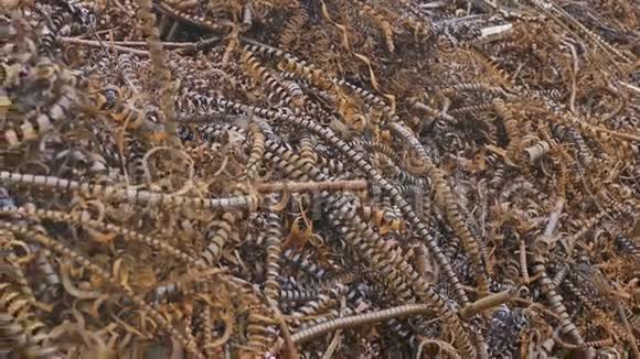 金属锈质刨花山植物背景废料视频的预览图