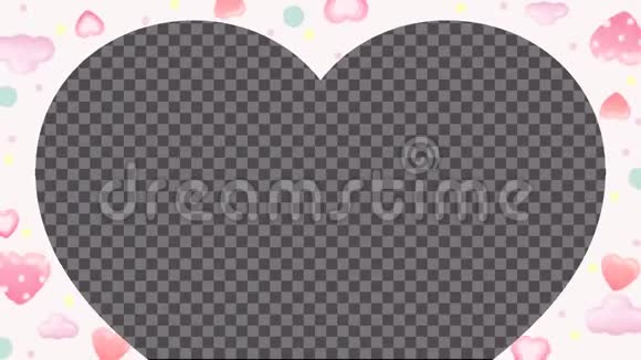 动画白心和紫心与心形框架为情人节和婚礼主题视频的预览图