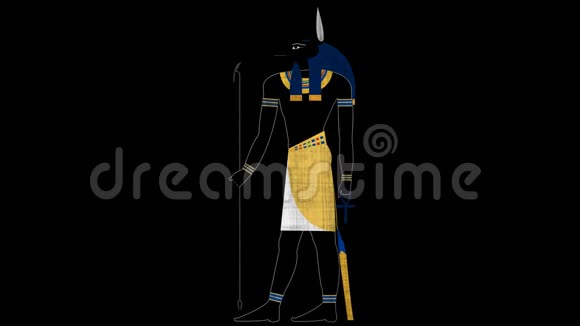 埃及死亡之神阿努比斯在阿尔法通道视频的预览图