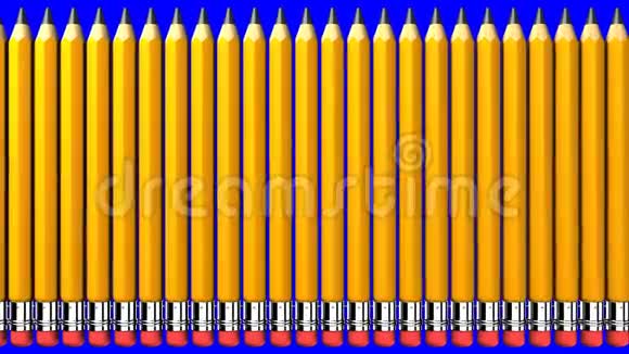 铅笔在蓝色铬键视频的预览图