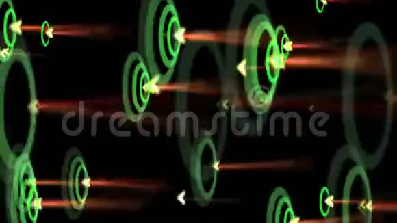 摆动波摇动节奏粒子能量霓虹烟花箭头击中目标视频的预览图