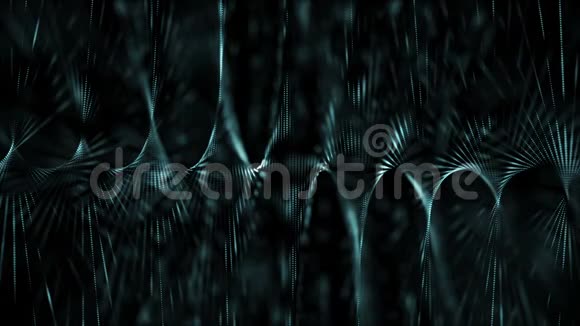 可循环的抽象粒子背景景深发光和随机化元素蓝色视频的预览图
