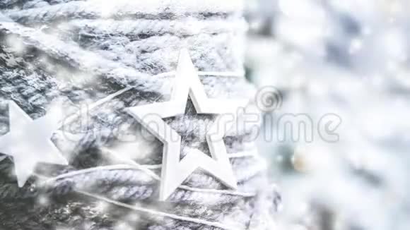 装饰白色圣诞树星星视频的预览图