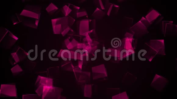 飞舞的紫色长方形立方体视频的预览图