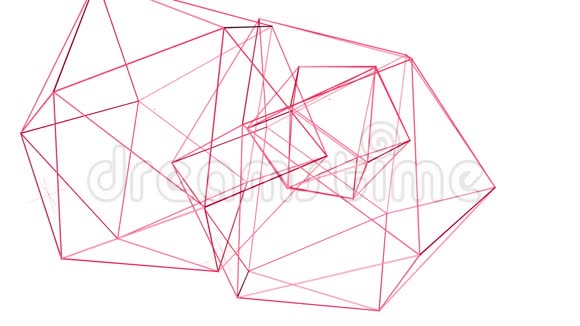 抽象橙色挥动三维网格或网格的脉动几何物体用作抽象艺术背景橙色视频的预览图