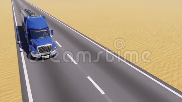 抽象沙漠3D之间的空路油车视频的预览图