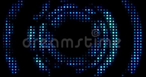 老式蓝色金属环圈光线反射和蓝色光线对黑色背景的影响豪华现场音乐迪斯科的概念视频的预览图