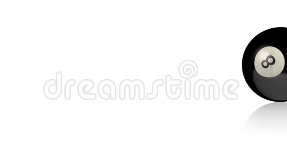 比利亚德球在白色反光地板上转动视频的预览图