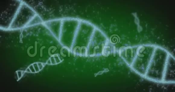 旋转DNA与配方背景基因工程科学概念视频的预览图