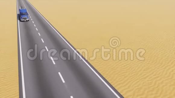 在沙漠中行驶的油罐车视频的预览图