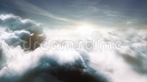 用太阳太阳光飞越云层三维动画视频的预览图