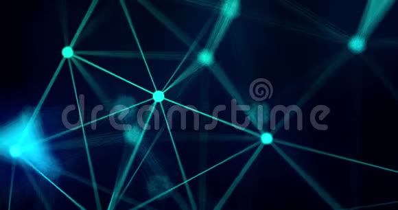 黑色背景蓝绿色抽象几何未来神经丛分形视频的预览图