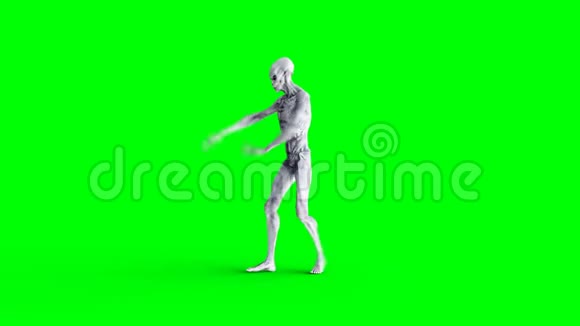 有趣的外星舞蹈嘻哈现实运动和皮肤着色器4K绿屏镜头视频的预览图