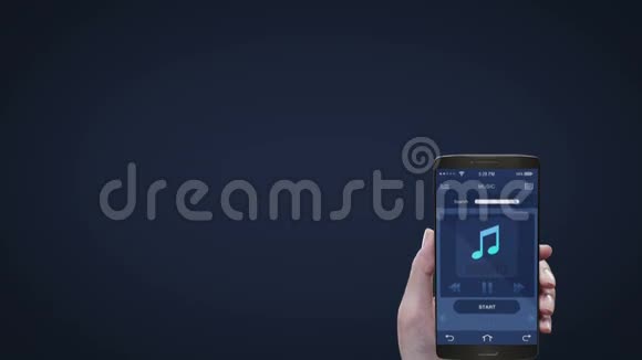 使用移动应用智能手机听移动音乐娱乐音乐播放器3D图标动画视频的预览图