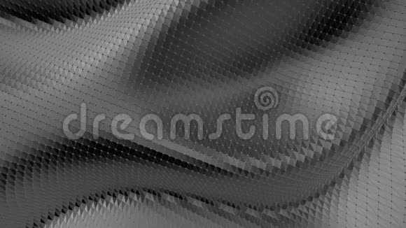 抽象黑白低聚挥三维表面作为清晰的背景灰色抽象几何振动环境视频的预览图