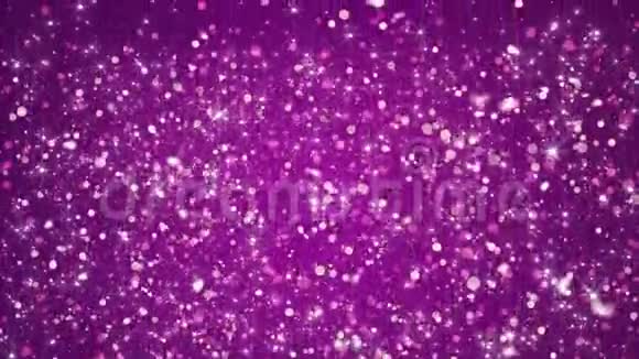 白色闪光火花飞光粒子运动图形紫色背景视频的预览图