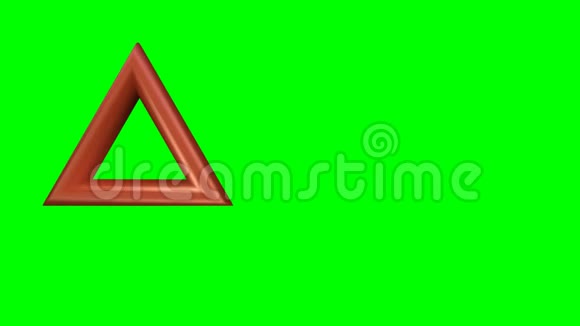 用三角形抽象创意动画绿色屏幕背景上的金属三角形视频的预览图