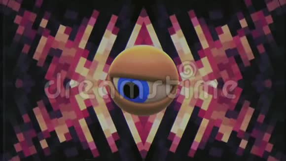 复古VHS电视眼睛在像素能量系统环顾背景介绍动画新质量通用复古动态视频的预览图