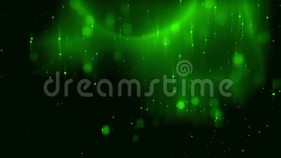 绿色发光点粒子场VJ环背景视频的预览图