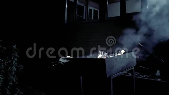 夜间烧烤夏季小屋视频的预览图