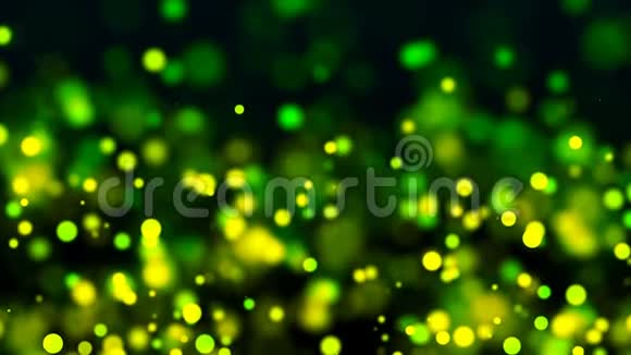 明亮的绿色发光波浅场深计算机生成背景三维渲染视频的预览图