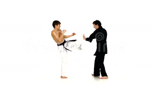一个穿白色的跆拳道和空手道的人视频的预览图