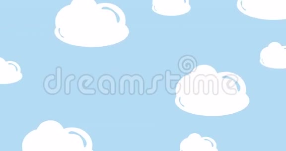 彩云飘过天空背景卡通动画视频的预览图
