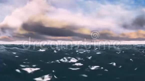 时间推移海洋和云层视频视频的预览图