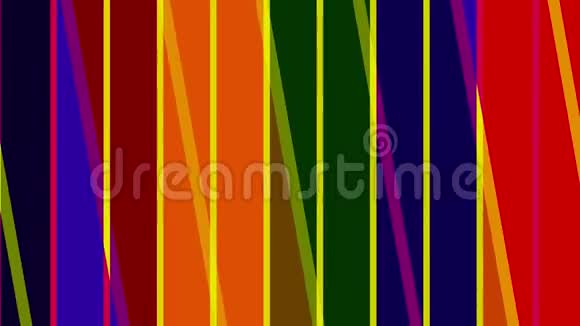 两个2D色条移动和振荡覆盖整个多色背景由不同的彩色条纹组成视频的预览图