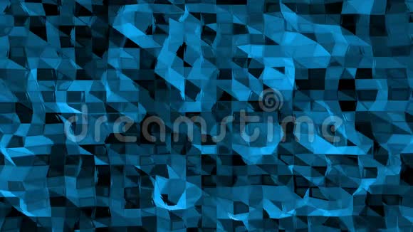 蓝色低聚波面作为可爱的背景蓝色多边形几何振动环境或脉动视频的预览图