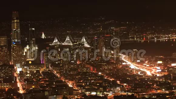 旧金山天际线夜间时间视频的预览图