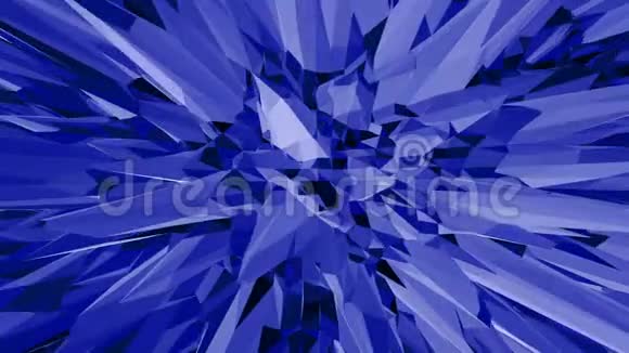 蓝色低聚波面作为科学可视化蓝色多边形的几何摇摆环境或脉动视频的预览图
