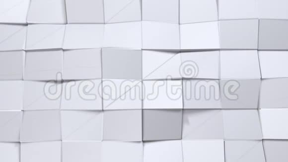 简单的低聚三维表面作为有趣的环境纯白色灰色多边形的软几何低聚背景视频的预览图