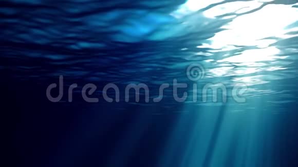 海上海浪的循环动画高质量的光线透过伟大的海洋视频的预览图