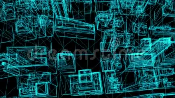 城市电线框架模型视频的预览图