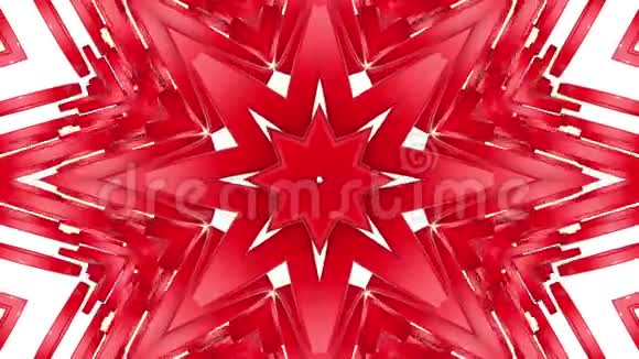红色立体万花筒图案动画摘要3D渲染视频的预览图