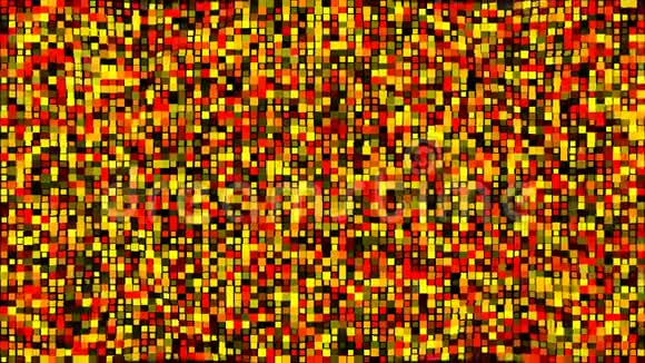抽象立方体技术背景循环三维动画橙色黄红色伽玛视频的预览图