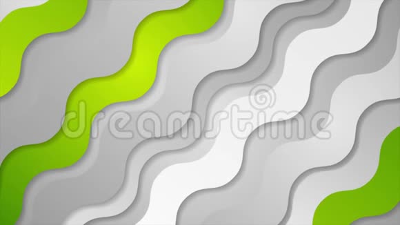 抽象绿色灰色未来波状视频动画视频的预览图