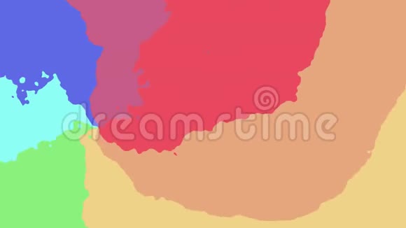 观赏彩虹色油漆布缝圈移动形状图案动画背景新质量形状彩色视频的预览图