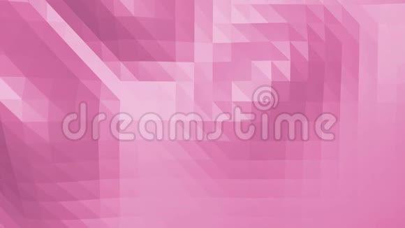 玫瑰色或粉红色低聚振荡表面作为明亮的背景多边形镶嵌红色振动环境或脉动视频的预览图