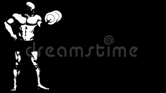 健美运动员抽二头肌艺术阿尔法频道阿尔法冰铜4K视频的预览图