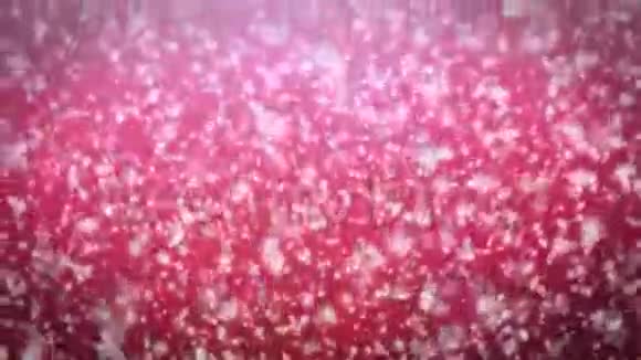 圣诞节雪球雪花与降雪红背景视频的预览图