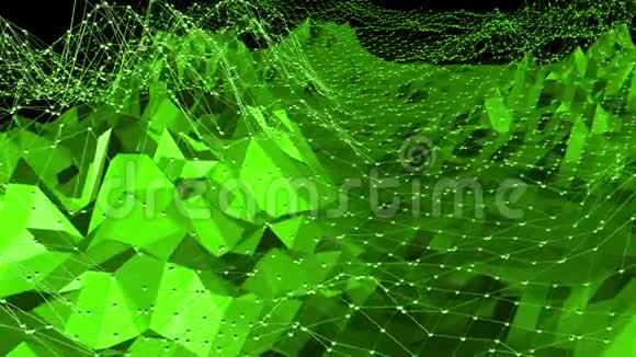 绿色低聚背景振动抽象低聚表面作为数字背景在时尚的低聚设计多边形视频的预览图