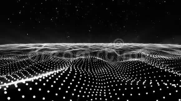 抽象黑白点波形多边形三维空间视频的预览图