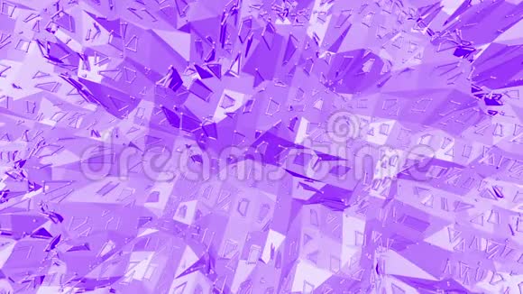紫罗兰抽象低聚波动表面作为梦想背景紫罗兰抽象几何振动环境视频的预览图