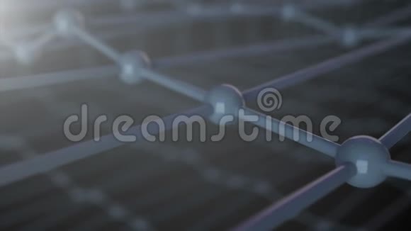 分子网格的三维图示晶格中的原子连接近景三维渲染视频的预览图