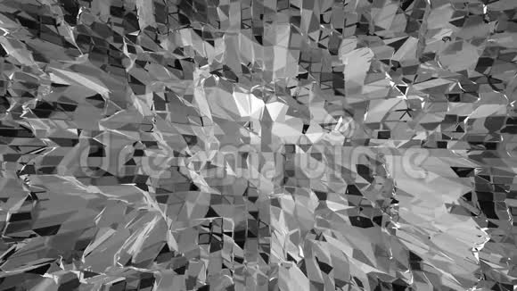 抽象黑白低聚挥三维表面作为可爱的背景灰色抽象几何振动环境视频的预览图