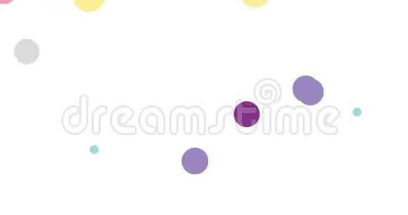 圆形背景与抽象的彩色圆形运动在白色背景无缝循环与多色点视频的预览图