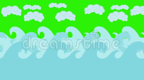 挪亚方舟在海中航行云天在绿屏上视频的预览图